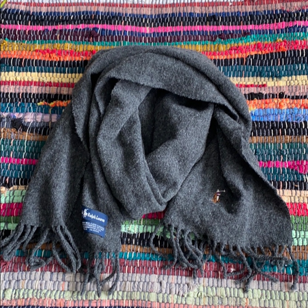 Polo Ralph Lauren Grey Lambs Wool Scarf